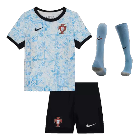 Kids Portugal Away Soccer Jersey Whole Kit (Jersey+Shorts+Socks) 2024 - BuyJerseyshop