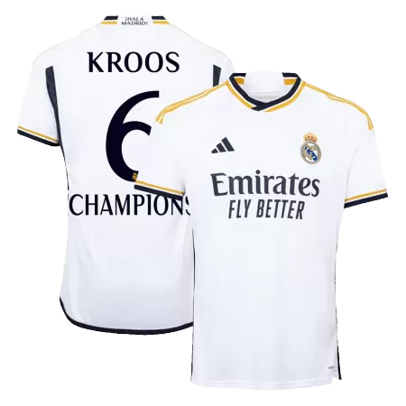 Men's KROOS #6 CHAMPIONS Real Madrid Home Soccer Jersey Shirt 2023/24 - BuyJerseyshop