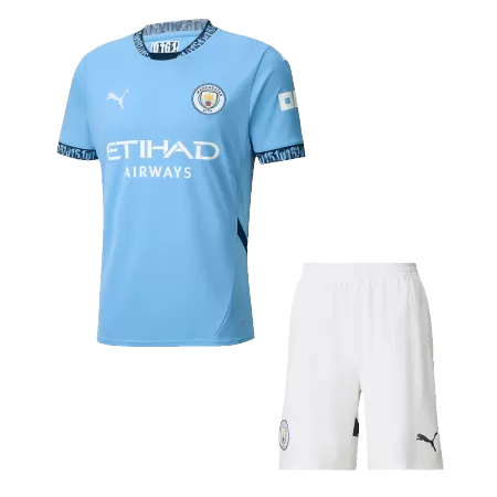Men's Manchester City Home Soccer Jersey Kit (Jersey+Shorts) 2024/25 - BuyJerseyshop