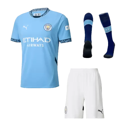 Men's Manchester City Home Soccer Jersey Kit (Jersey+Shorts+Sock) 2024/25 - BuyJerseyshop
