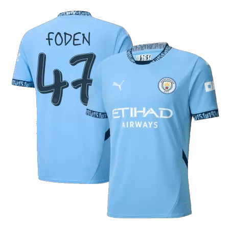 Men's FODEN #47 Manchester City Home UCL Soccer Jersey Shirt 2024/25 - BuyJerseyshop