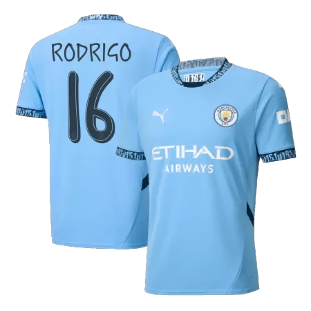 Men's RODRIGO #16 Manchester City Home UCL Soccer Jersey Shirt 2024/25 - BuyJerseyshop