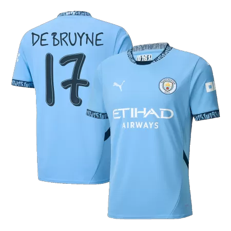 Men's DE BRUYNE #17 Manchester City Home UCL Soccer Jersey Shirt 2024/25 - BuyJerseyshop