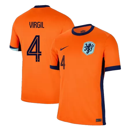 Men's VIRGIL #4 Netherlands Home Soccer Jersey Shirt 2024 - BuyJerseyshop