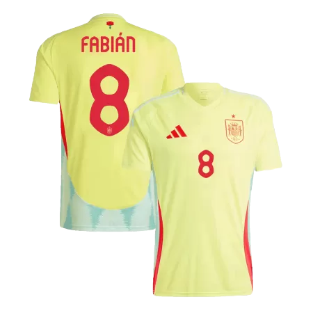 Men's FABIÁN #8 Spain Away Soccer Jersey Shirt 2024 - BuyJerseyshop