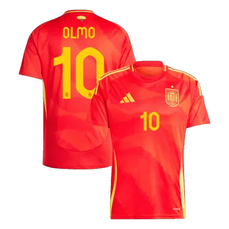 Men's OLMO #10 Spain Home Soccer Jersey Shirt 2024 - BuyJerseyshop