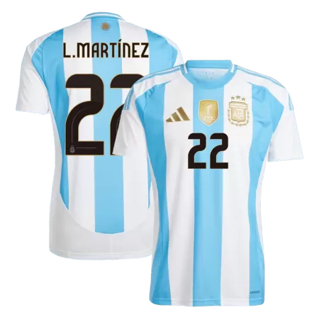 Men's L.MARTÍNEZ #22 Argentina Home Soccer Jersey Shirt 2024 - BuyJerseyshop