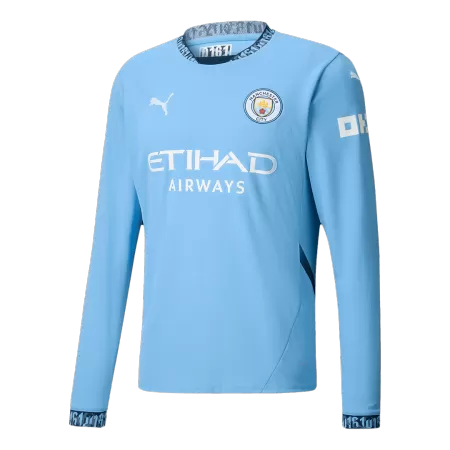 Men's Manchester City Home Long Sleeves Soccer Jersey Shirt 2024/25 - BuyJerseyshop