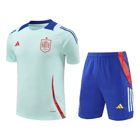 Men's Spain Pre-Match Soccer Jersey Kit (Jersey+Shorts) 2024 - BuyJerseyshop